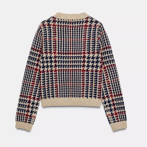 Zara NWT houndstooth wool jumper sweater 0021/110 - Picture 4 of 13